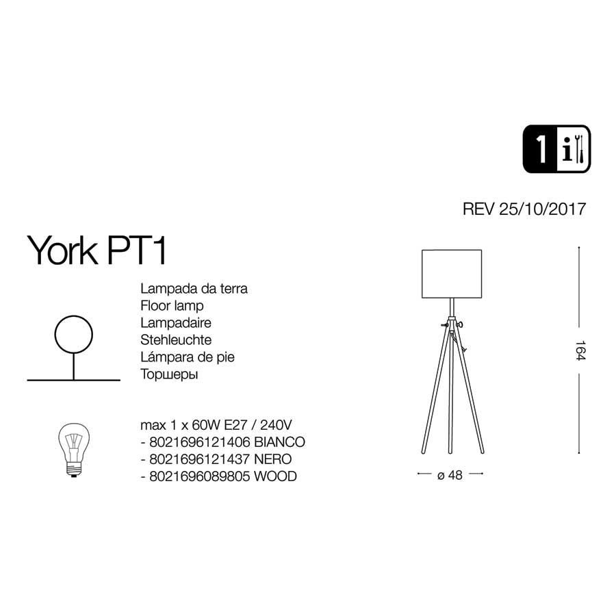 Торшер YORK PT1 BIANCO (121406), IDEAL LUX - Зображення 121437-.jpg