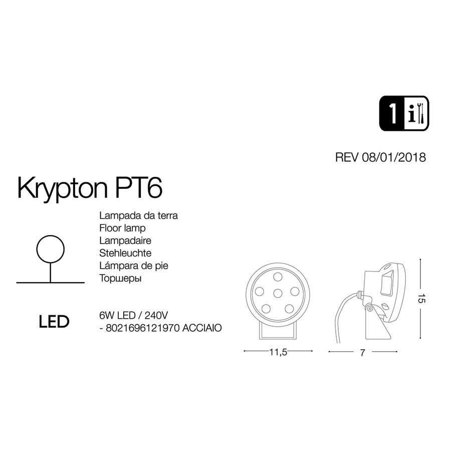 Світильник вуличний KRYPTON PT (121970), IDEAL LUX - Зображення 121970-1.jpg