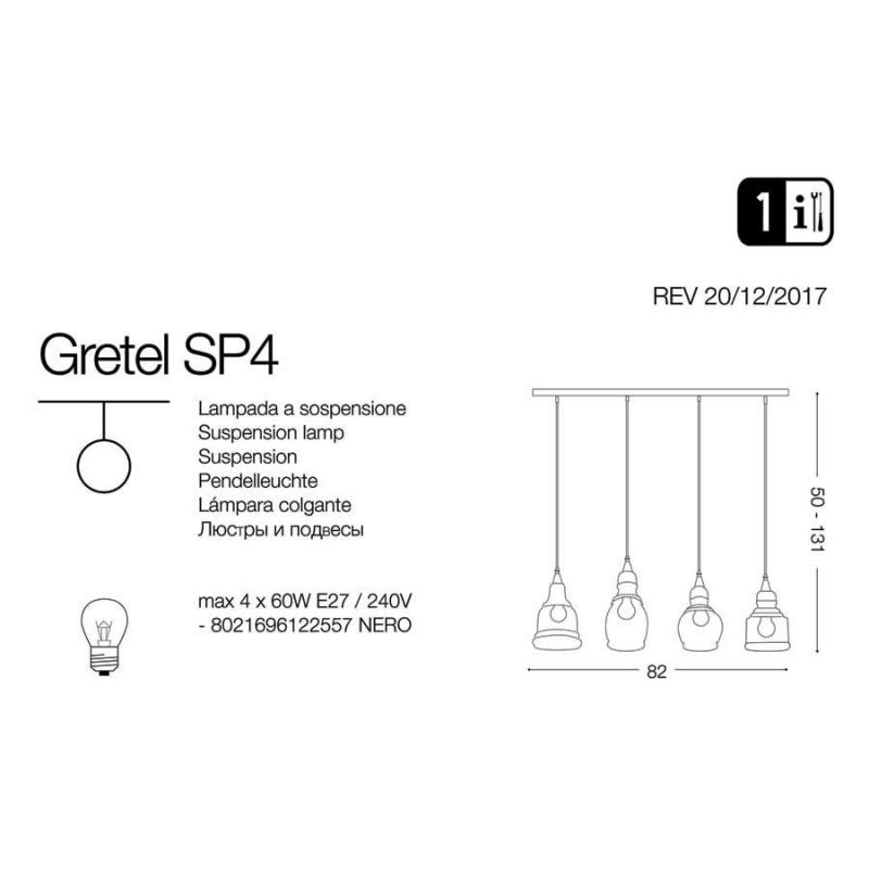 Люстра GRETEL SP4 (122557), IDEAL LUX - Зображення 122557-1.jpg
