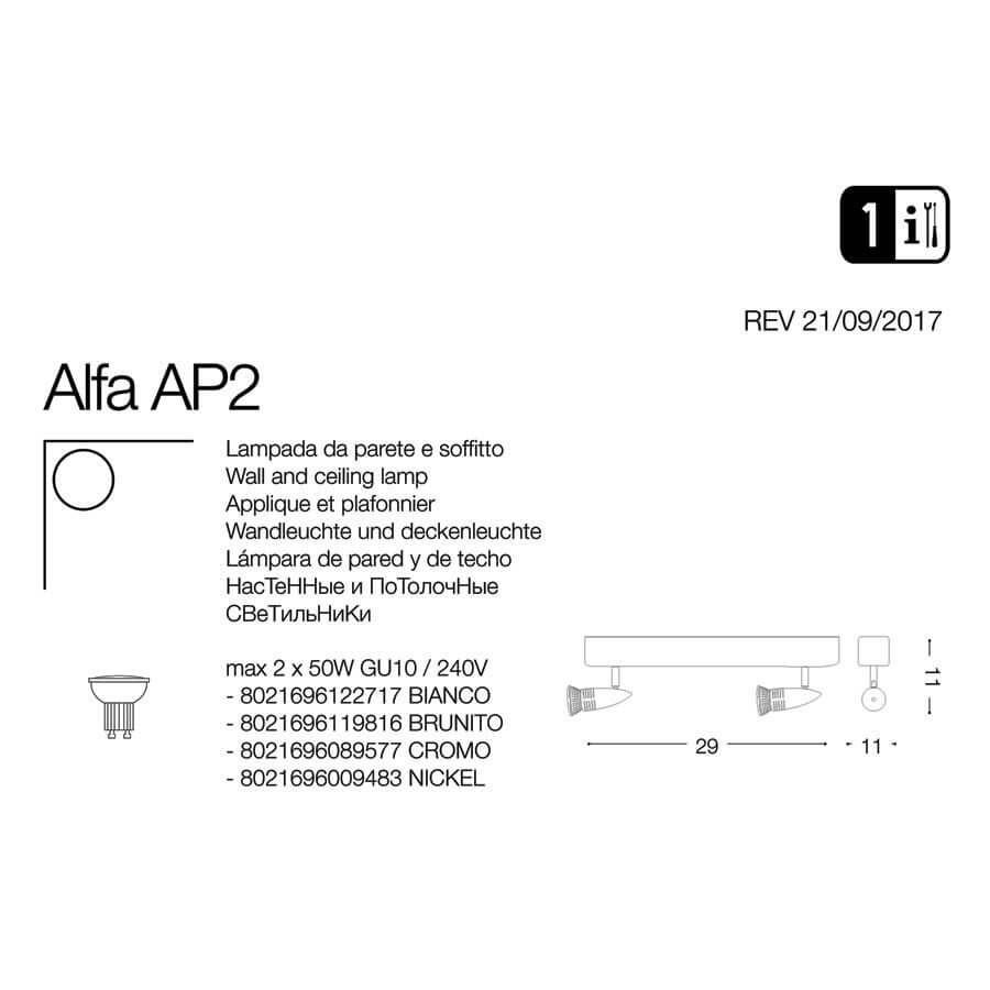 Спот ALFA AP2 BIANCO (122717), IDEAL LUX - Зображення 122717-.jpg