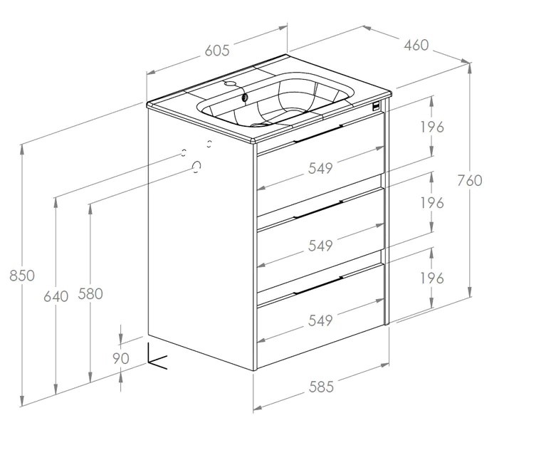 Шафка з умивальником Alpine Unik 600 A852015606 Roca - Зображення 123088613-4dbf7.jpg