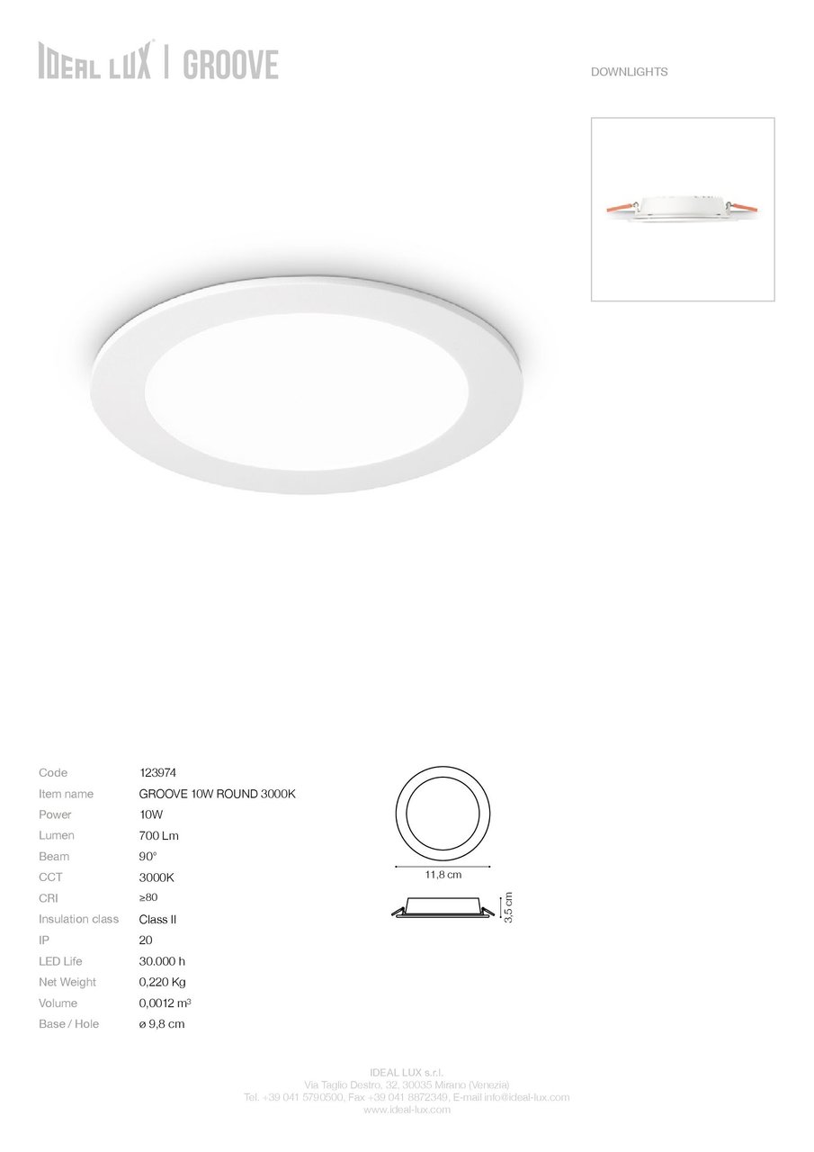 Точковий світильник GROOVE 10W ROUND 3000K (123974), IDEAL LUX - Зображення 123974_SC.jpg