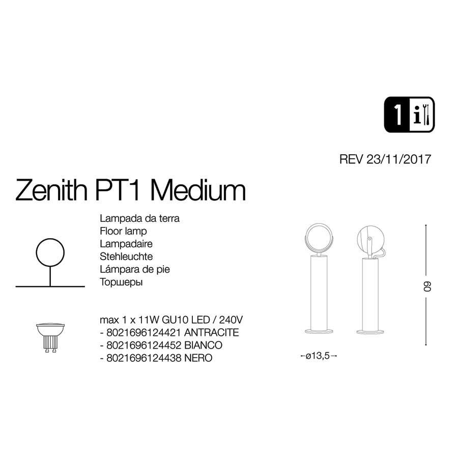 Світильник вуличний ZENITH PT1 MEDIUM (124421), IDEAL LUX - Зображення 124421-.jpg
