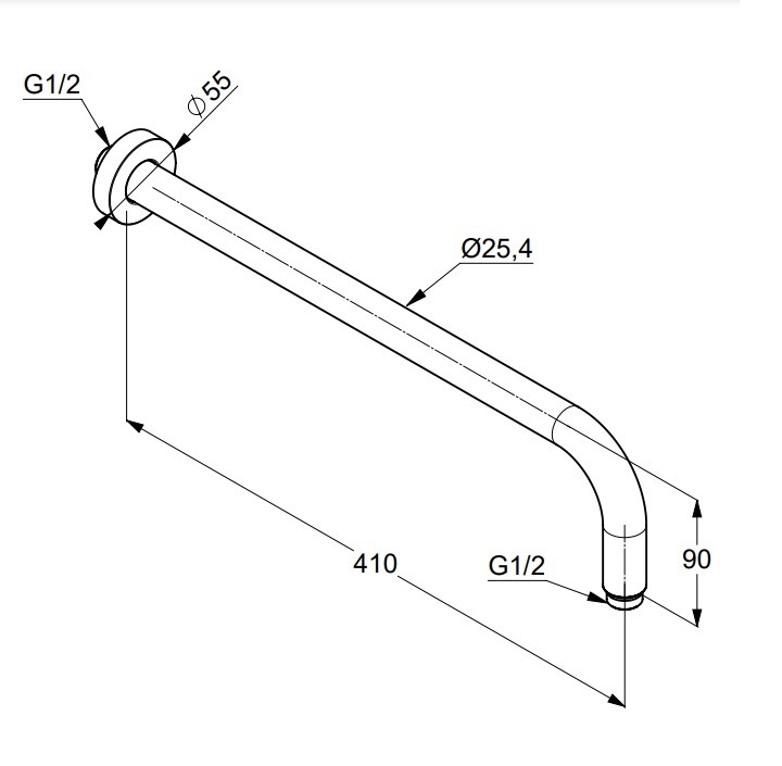 Душевой кронштейн DN 15 A-QA 66514N0-00 Brushed gold Kludi - Зображення 125008224-d7430.jpg