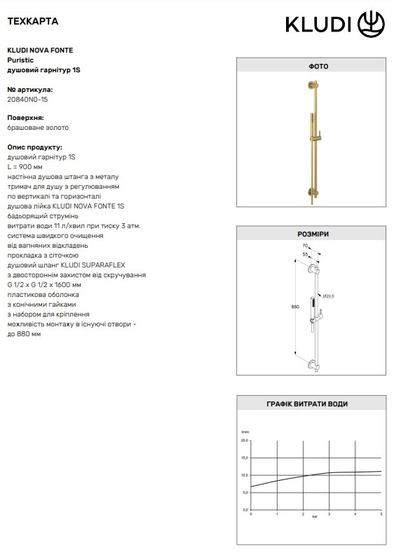Душовий набір 1S Nova Fonte Puristic 20840N0-15 Kludi - Зображення 125008787-5aa98.jpg