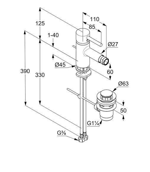 Смеситель для биде DN 15 Bozz 38533N076 Brushed gold Kludi - Зображення 127664679-0964e.jpg