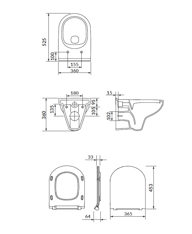 Унітаз підвісний Zip SimpleOn з кришкою Slim дюропласт soft close SZCZ1002826324 Cersanit - Зображення 128398865-fdd7a.jpg