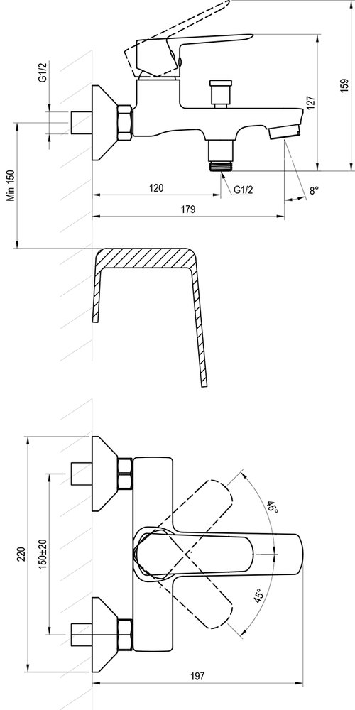 Змішувач для ванни Life X070473 RAVAK - Зображення 130706077-47989.jpg