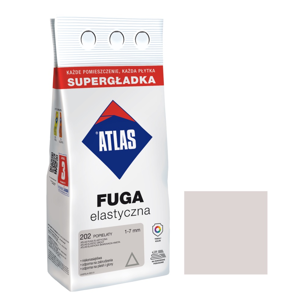 Затирка для швів Atlas elastyczna попелястий №202 (2 кг) - Зображення