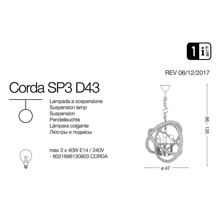 Люстра CORDA SP3 (130903), IDEAL LUX - Зображення 130903-1.jpg