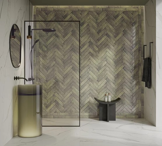 Плитка настенная Monpelli Olive Mix Cegielka STR Блиск 65x298 Paradyz - Зображення 131505152-a4043.jpg