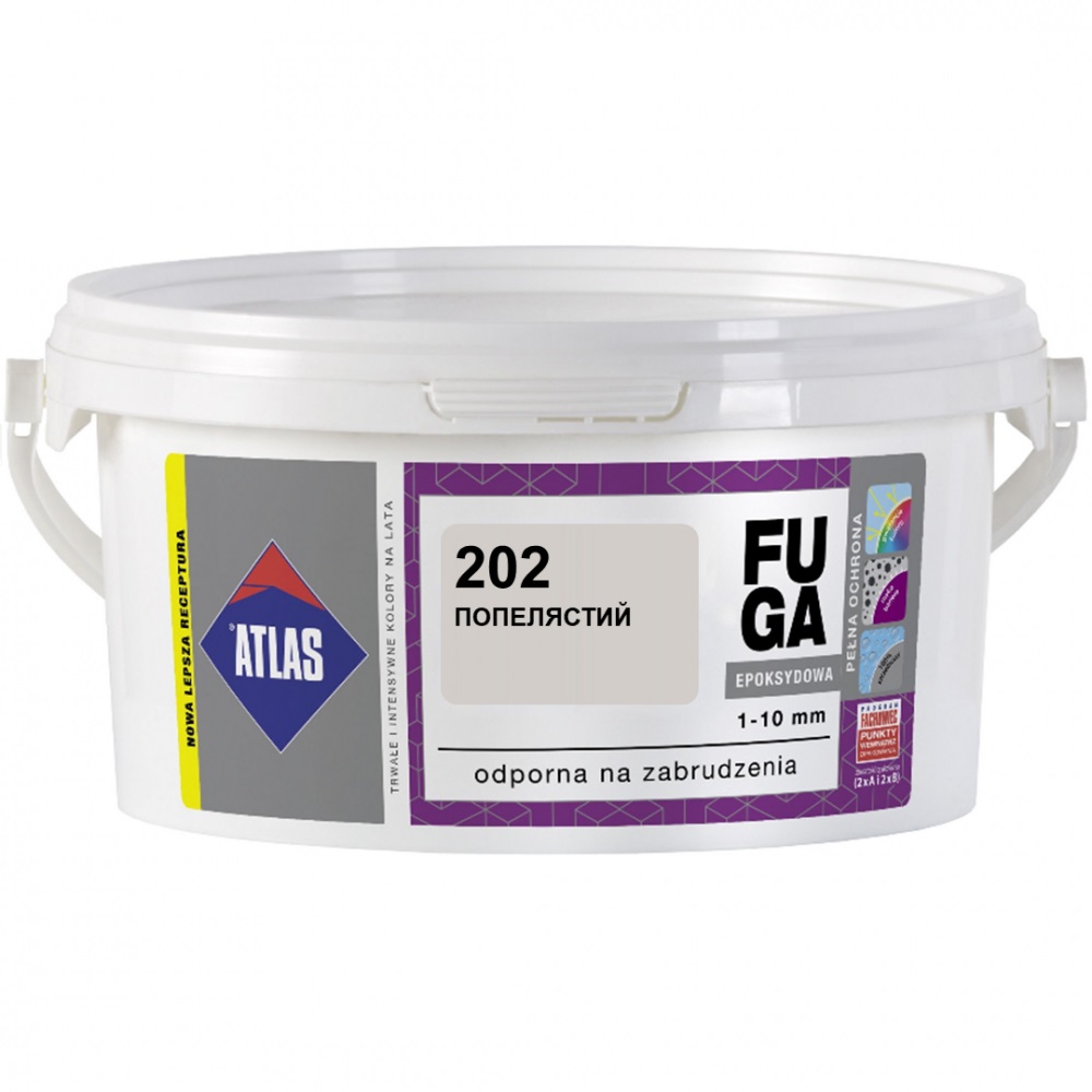 Затирка для швов Atlas эпоксидная №202 пепельный (2 кг) - Зображення