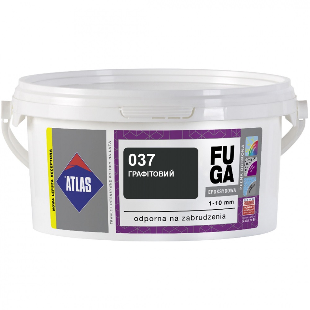 Затирка для швов Atlas эпоксидная №037 графитовый (2 кг) - Зображення