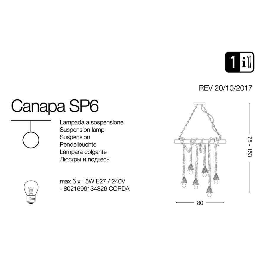 Люстра CANAPA SP6 (134826), IDEAL LUX - Зображення 134826-.jpg