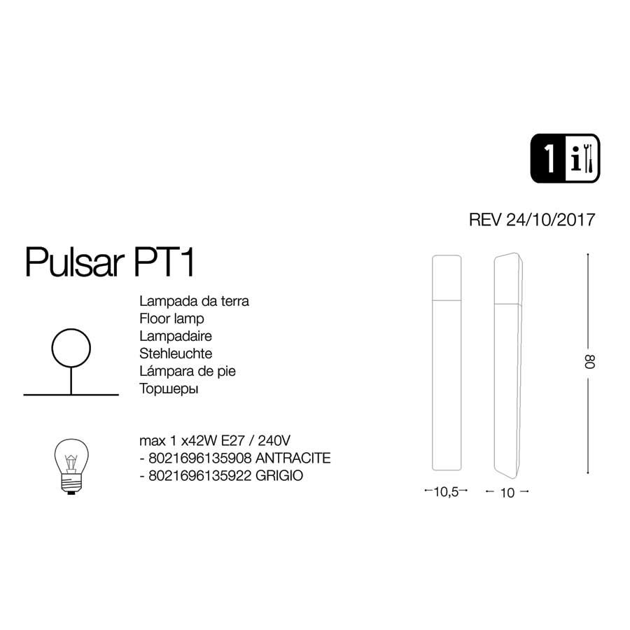 Світильник вуличний PULSAR PT1 ANTRACITE (135908), IDEAL LUX - Зображення 135922-.jpg