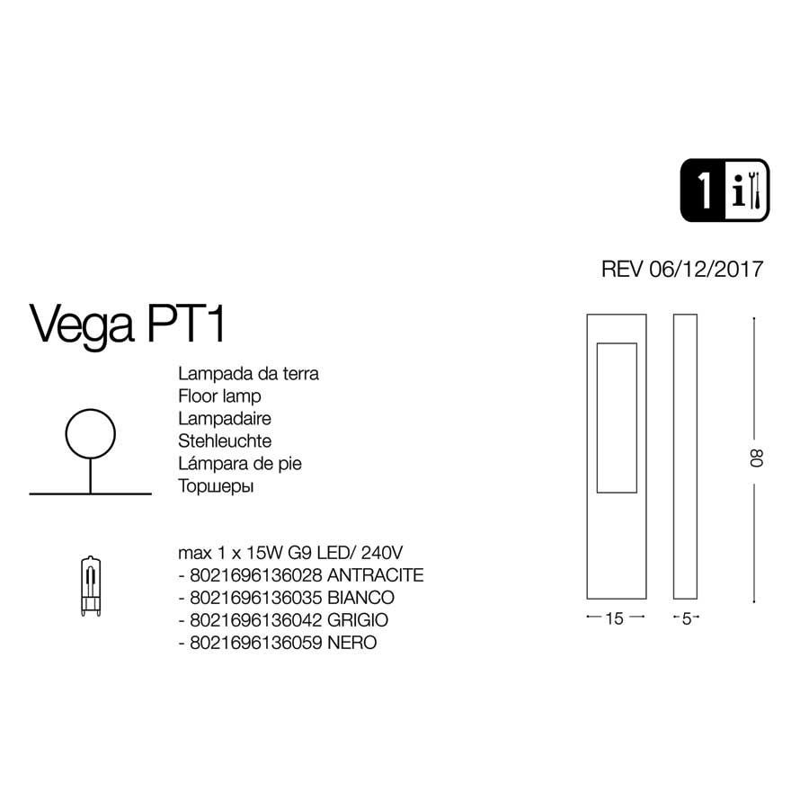 Светильник уличный VEGA PT1 NERO (136059), IDEAL LUX - Зображення 136059-.jpg
