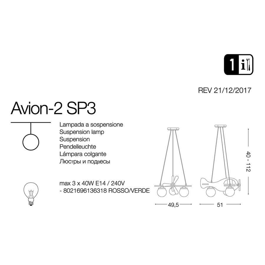 Люстра AVION-2 SP3 (136318), IDEAL LUX - Зображення 136318-.jpg
