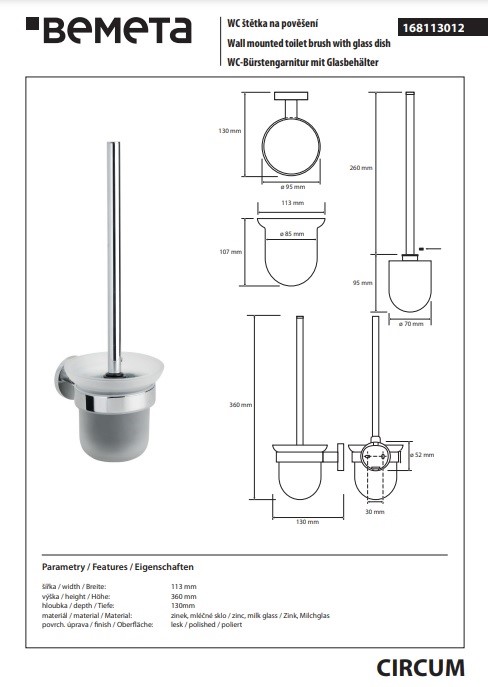 Туалетна щітка з тримачем Circum 168113012 Bemeta - Зображення 137963533-8399d.jpg