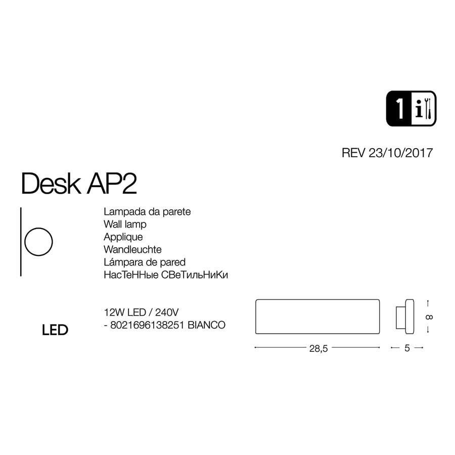 Світильник DESK AP2 NERO (173252), IDEAL LUX - Зображення 138251-1.jpg