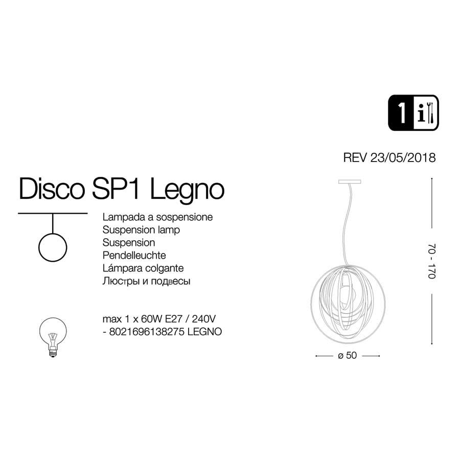 Люстра DISCO SP1 LEGNO (138275), IDEAL LUX - Зображення 138275-.jpg