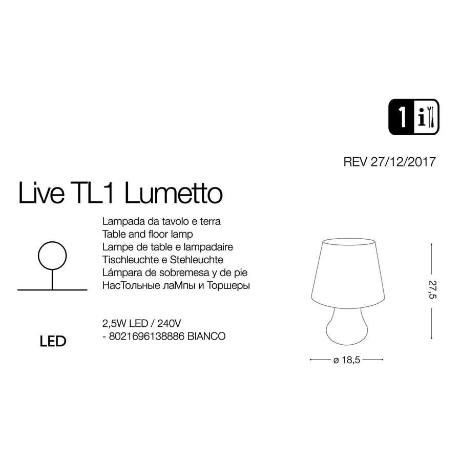 Світильник вуличний LIVE PT LUMETTO (138886), IDEAL LUX - Зображення 138886-.jpg