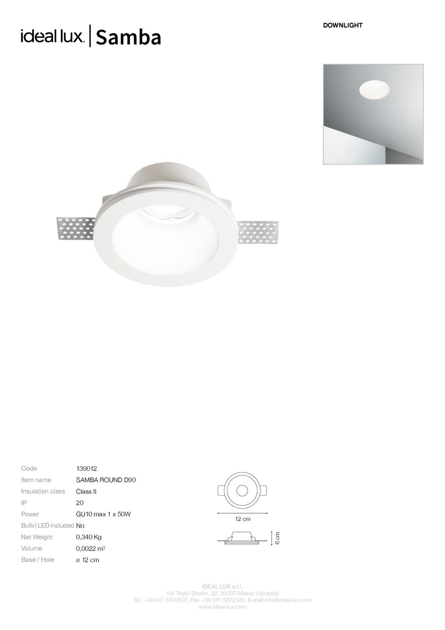 Точковий світильник SAMBA ROUND D90 (139012), IDEAL LUX - Зображення 139012_SC.jpg