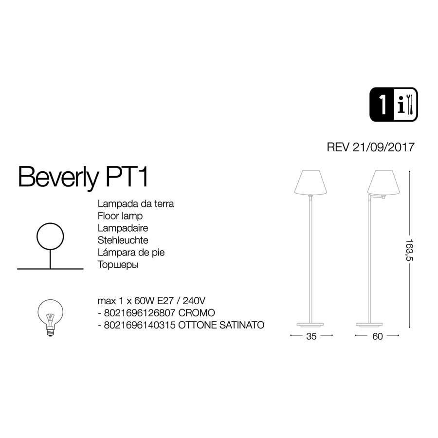 Торшер BEVERLY PT1 OTTONE SATINATO (140315), IDEAL LUX - Зображення 140315-.jpg