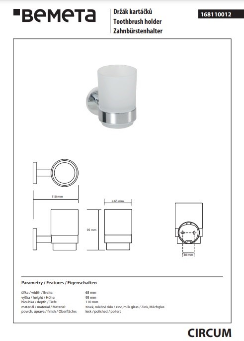 Стакан з тримачем Circum 168110012 Bemeta - Зображення 140349544-edae0.jpg