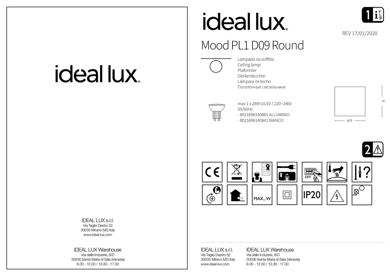 Точковий світильник MOOD PL1 D09 ROUND BIANCO (140841), IDEAL LUX - Зображення 140841_IS.jpg