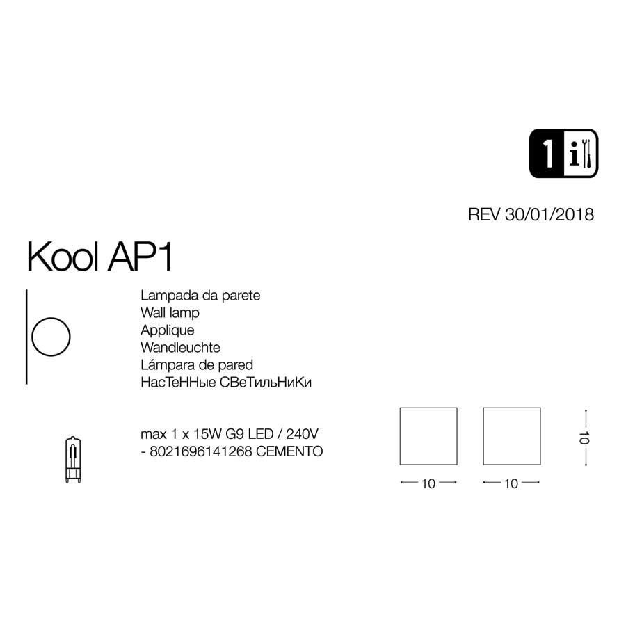Світильник KOOL AP1 (141268), IDEAL LUX - Зображення 141268-1.jpg