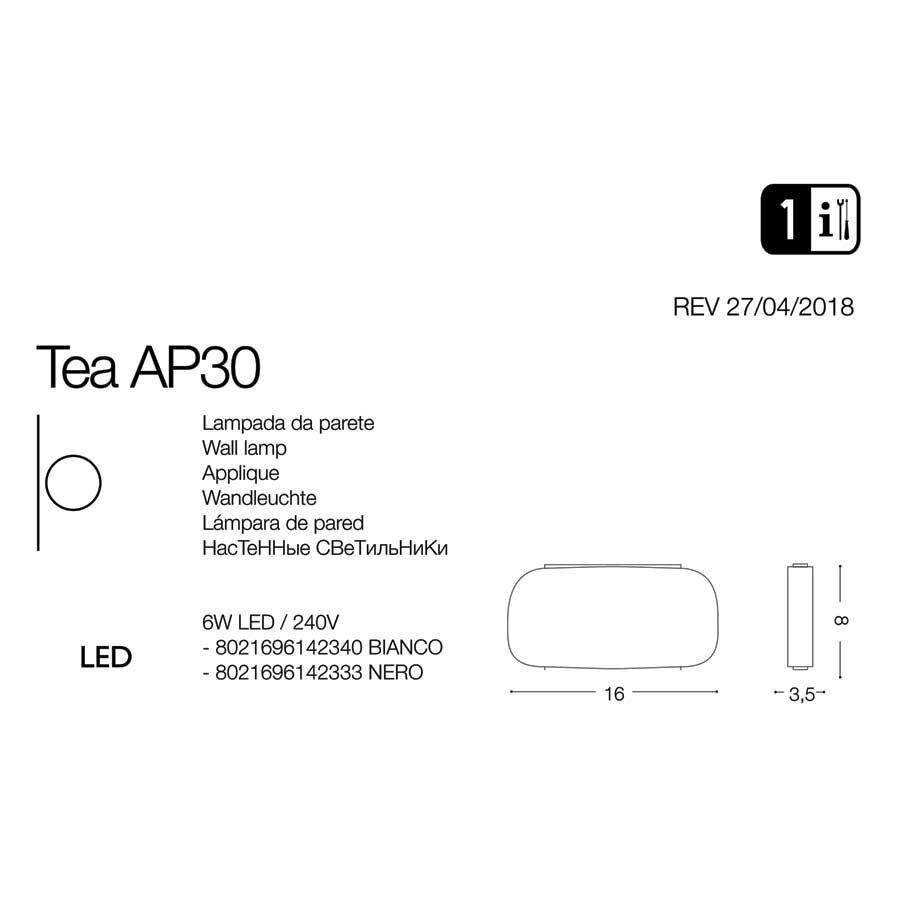Світильник TEA AP BIANCO (142340), IDEAL LUX - Зображення 142340-.jpg