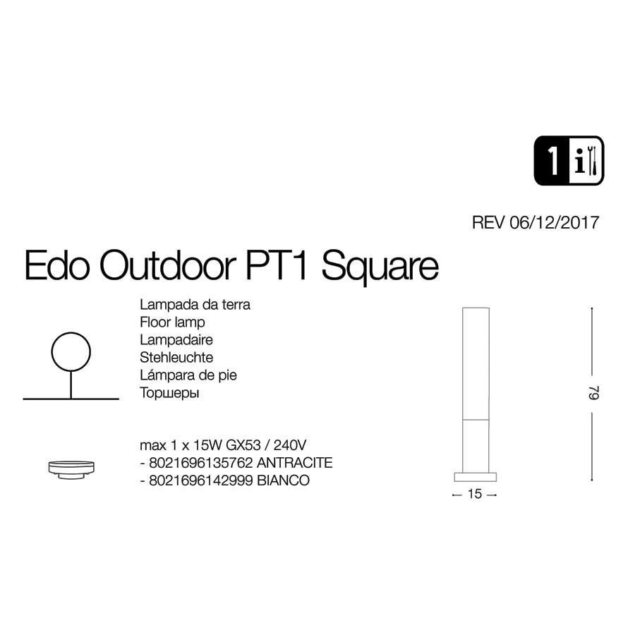 Світильник вуличний EDO OUTDOOR PT1 SQUARE COFFEE (213088), IDEAL LUX - Зображення 142999-.jpg