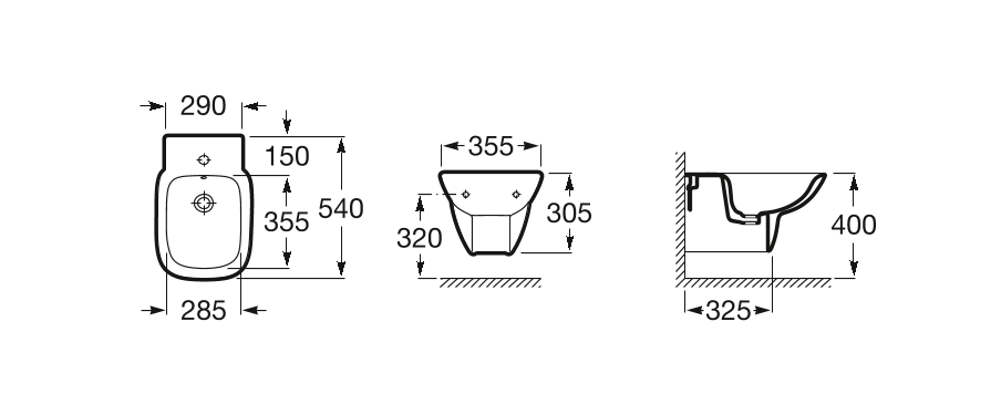 Біде підвісне Debba (A355995000), Roca - Зображення 146af-debba-54sm-a355995000-pidvisne-biliyv.png