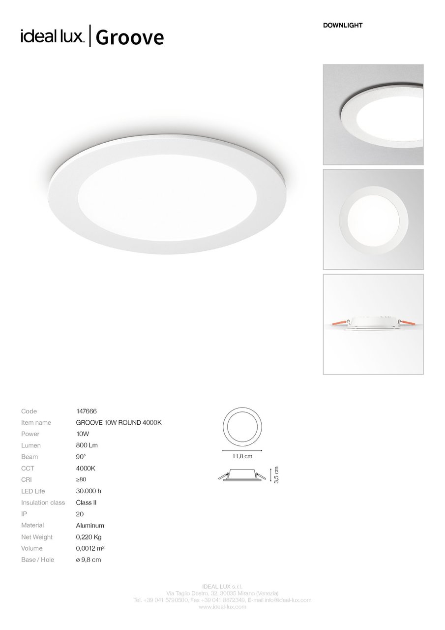 Точковий світильник GROOVE 10W ROUND 4000K (147666), IDEAL LUX - Зображення 147666_SC.jpg