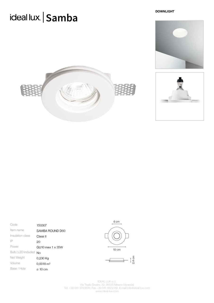 Точковий світильник SAMBA ROUND D60 (150307), IDEAL LUX - Зображення 150307_SC.jpg
