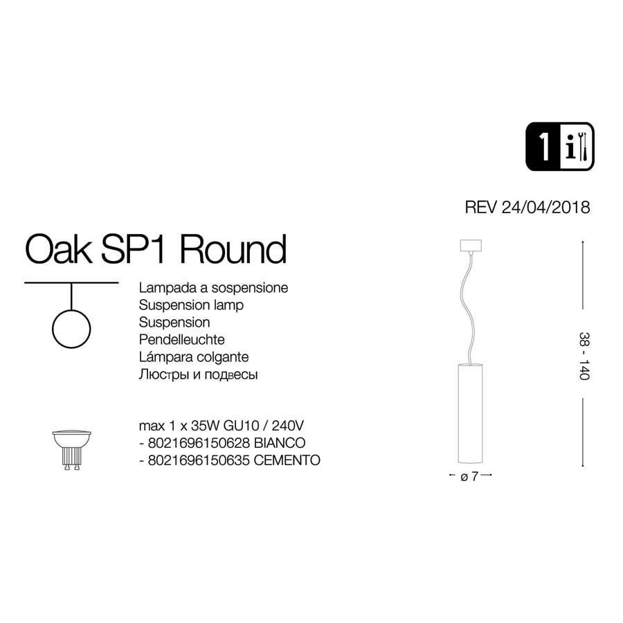 Люстра OAK SP1 ROUND BIANCO (150628), IDEAL LUX - Зображення 150635-.jpg
