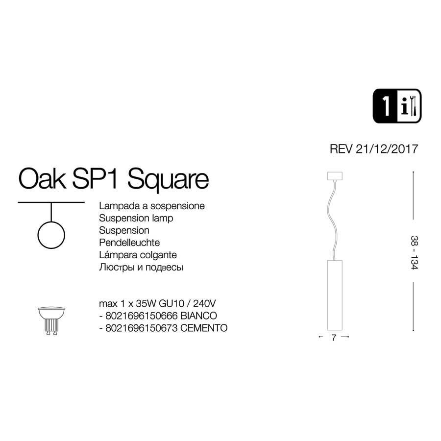 Люстра OAK SP1 SQUARE BIANCO (150666), IDEAL LUX - Зображення 150673-.jpg