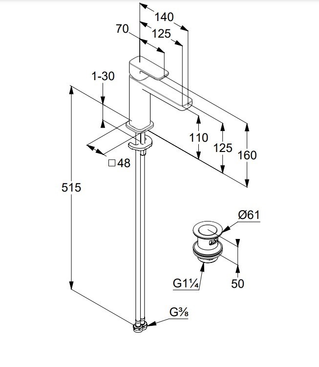 Змішувач для умивальника Renon 110 DN 15 422895375 білий matt Kludi - Зображення 151688447-e623c.jpg