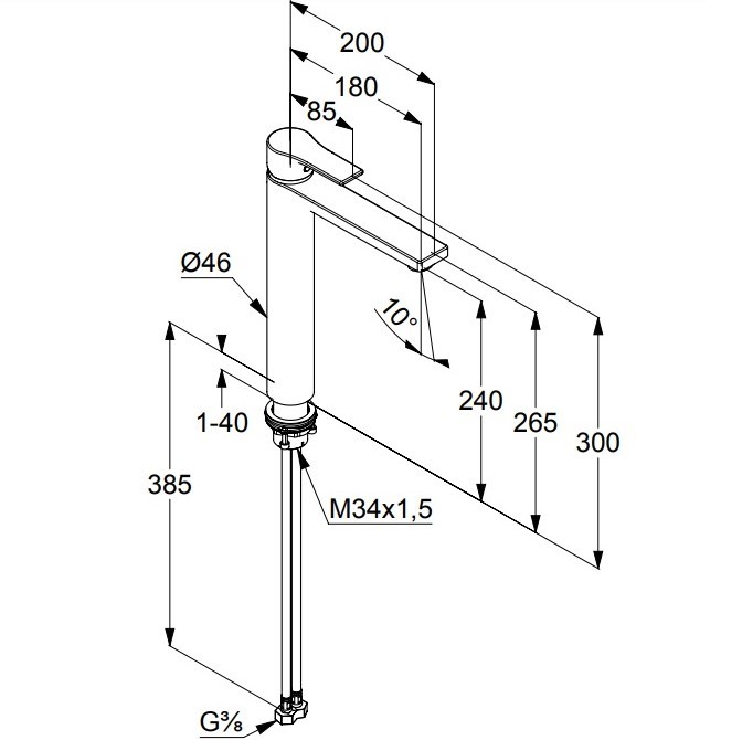 Змішувач для умивальника 240 DN 15 Zenta SL 482563965 Kludi - Зображення 153331367-474af.jpg