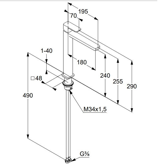 Змішувач для умивальника Renon 240 DN 15 422980575 Kludi - Зображення 153331376-8cc38.jpg