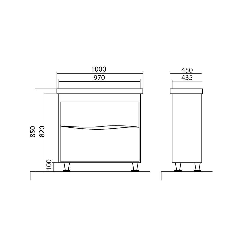 Шафка з умивальником Альфа Frame 100, Аква Родос - Зображення 154558-073fd.jpg