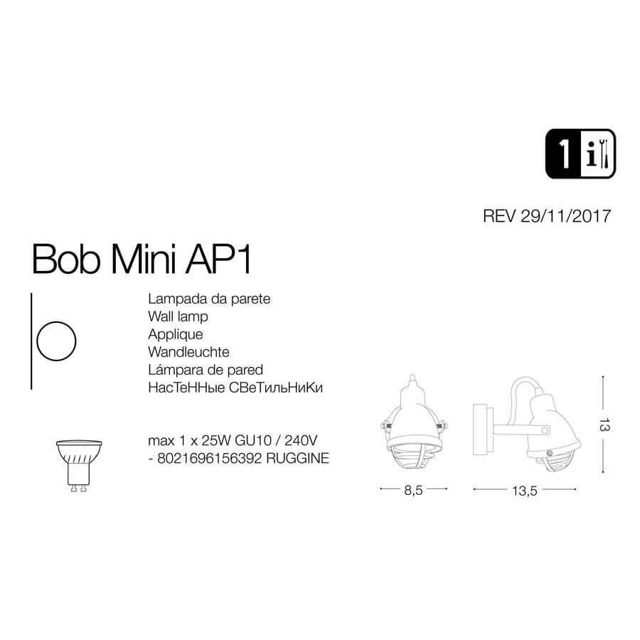Спот BOB MINI AP1 (156392), IDEAL LUX - Зображення 156392_1_.jpg