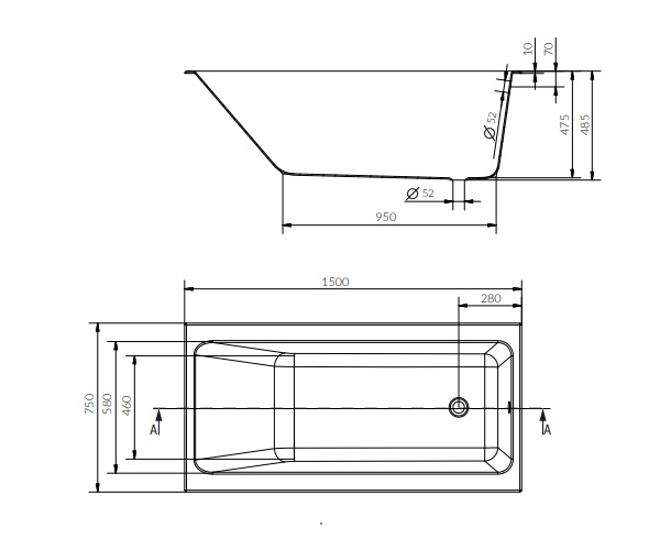 Ванна прямокутна Crea 150x75, Cersanit - Зображення 158016-03859.jpg
