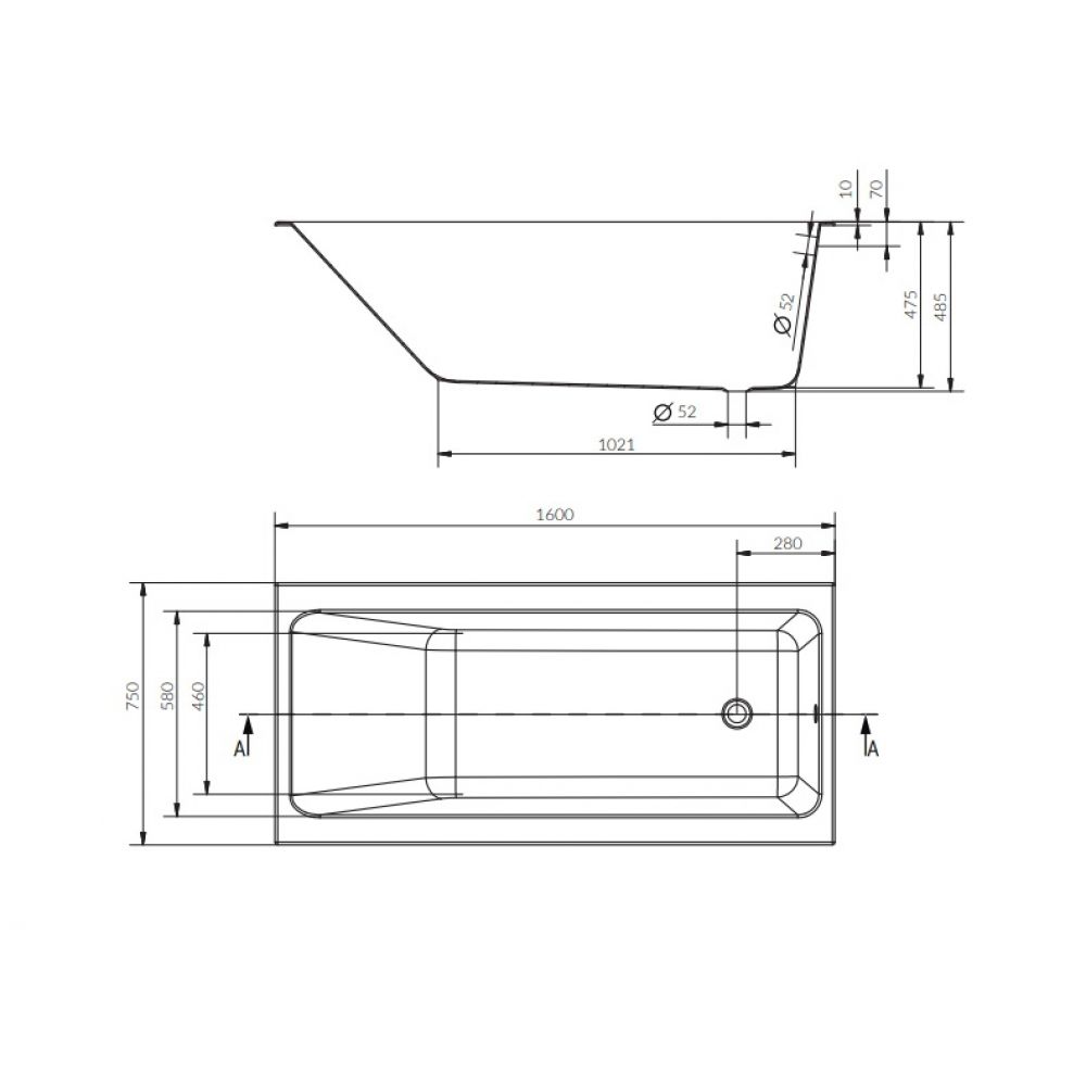 Ванна прямокутна Crea 160x75, Cersanit - Зображення 158020-8dfb6.jpg