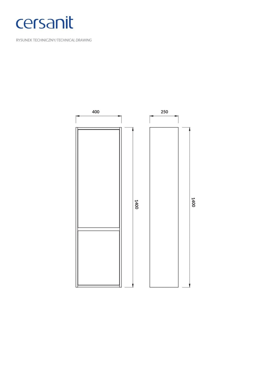 Пенал Crea 40-25 сірий мат, Cersanit - Зображення 158032-2a9f4.jpg