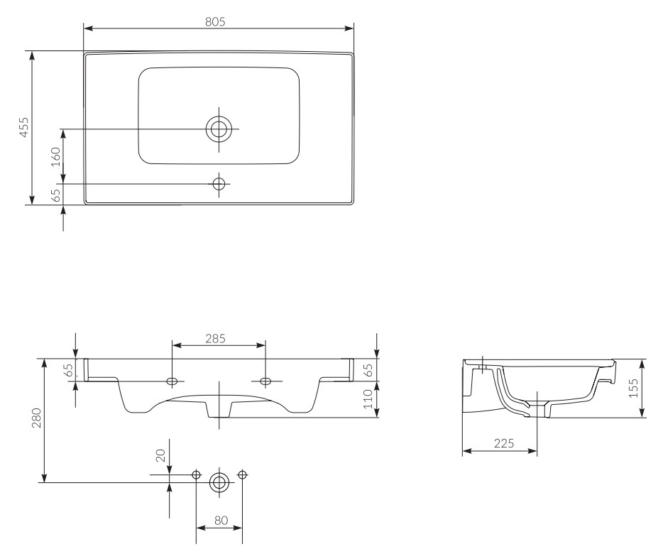Умивальник 80 см Crea (CCWF1007328215), Cersanit - Зображення 158056-9d98c.jpg