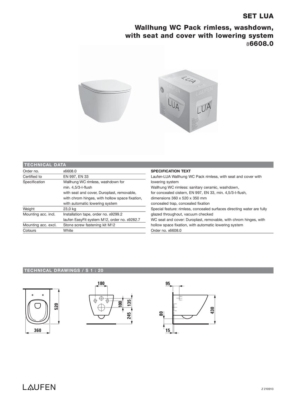 Унітаз підвісний LUA Rimless з кришкою soft-close H8660800000001 LAUFEN - Зображення 15901276-5b7ea.jpg