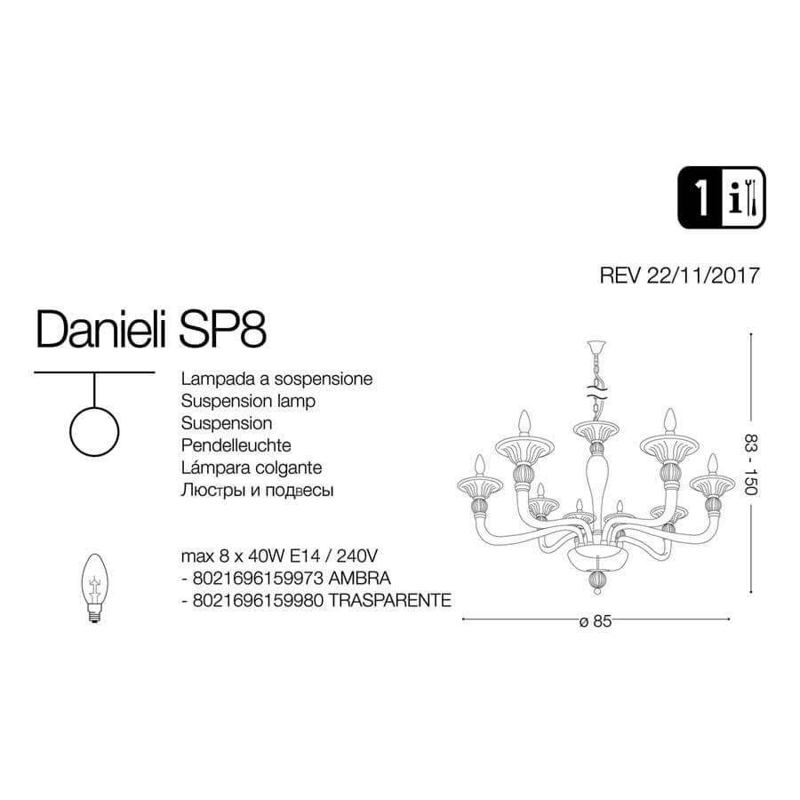 Люстра DANIELI SP8 TRASPARENTE (159980), IDEAL LUX - Зображення 159973-.jpg