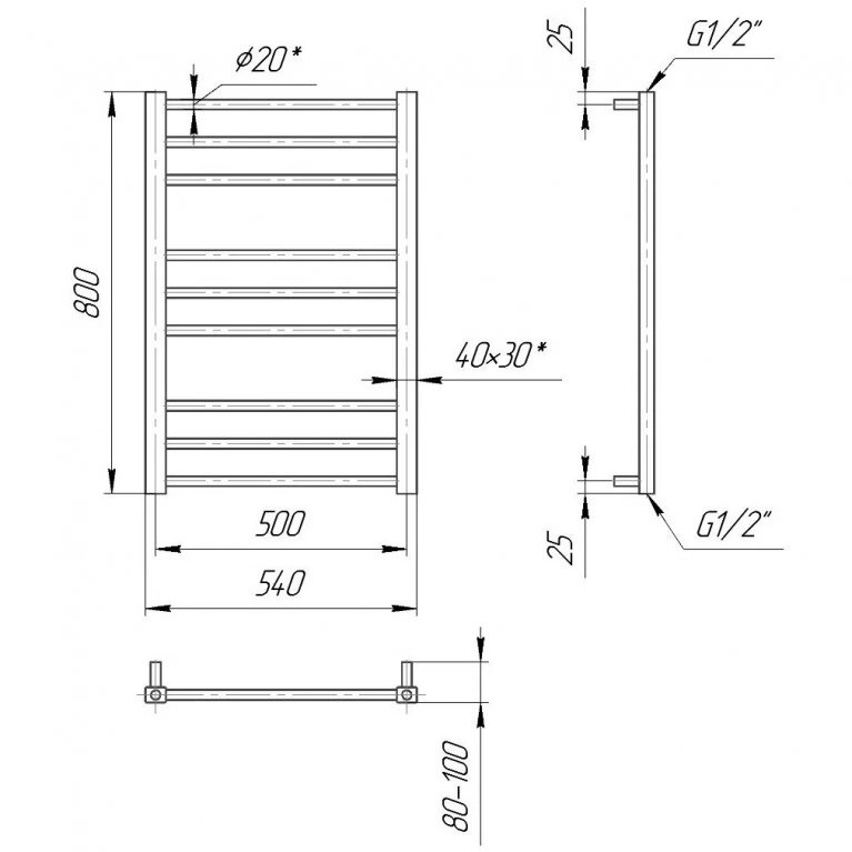 Рушникосушка водяна Преміум Класік 800х540 MARIO - Зображення 160872-ca17f.jpg