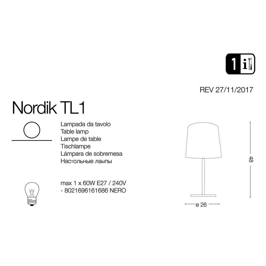 Настільна лампа NORDIK TL1 (161686), IDEAL LUX - Зображення 161686-1.jpg